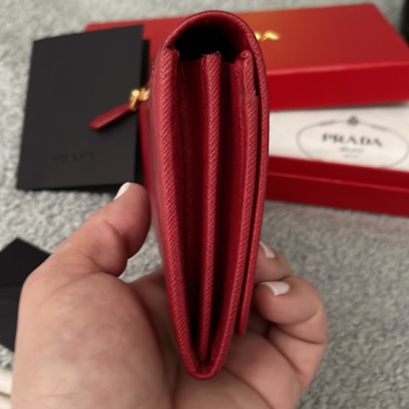 Prada Saffiano Red Leather Heart Wallet - Picture 15 of 16
